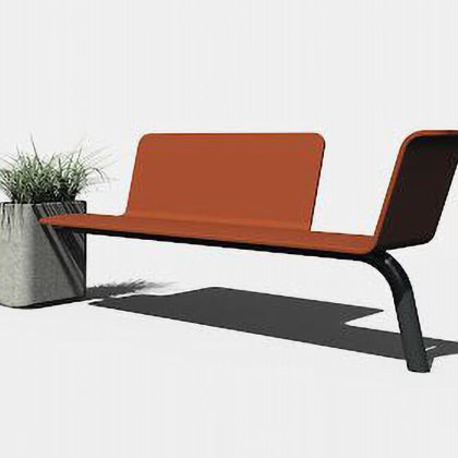 Bench with backrest