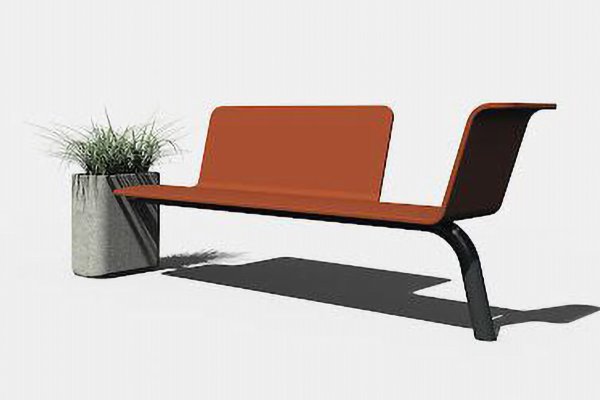 Bench with backrest